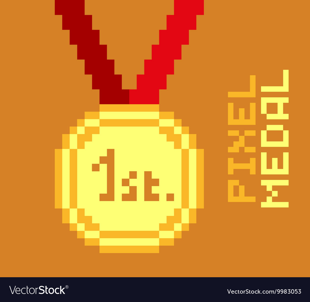 Pixel Medal Royalty Free Vector Image - Vectorstock