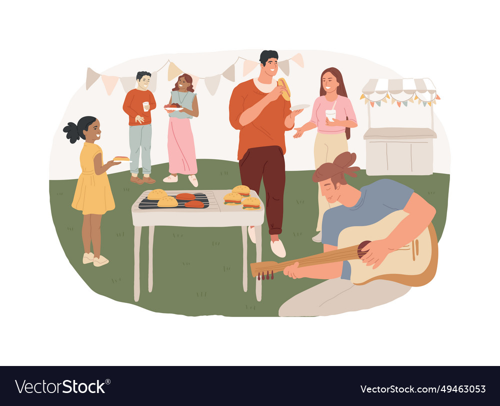 Street party isolated concept Royalty Free Vector Image