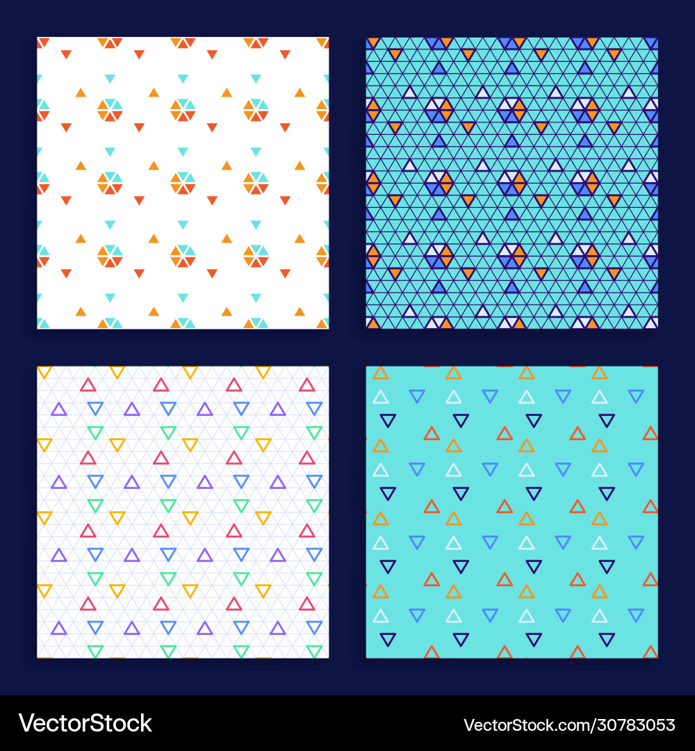 Triangle seamless background set Royalty Free Vector Image