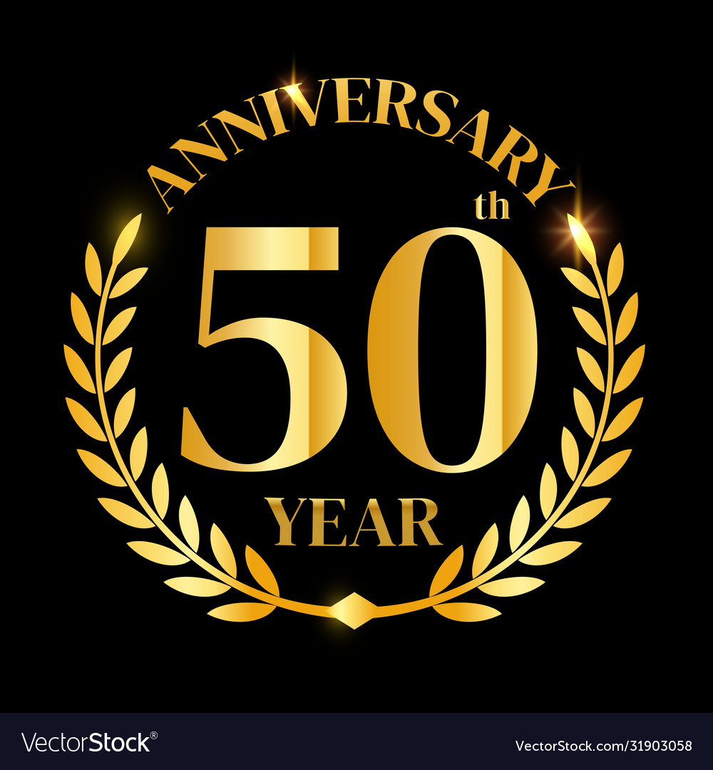 50th golden anniversary logo Royalty Free Vector Image