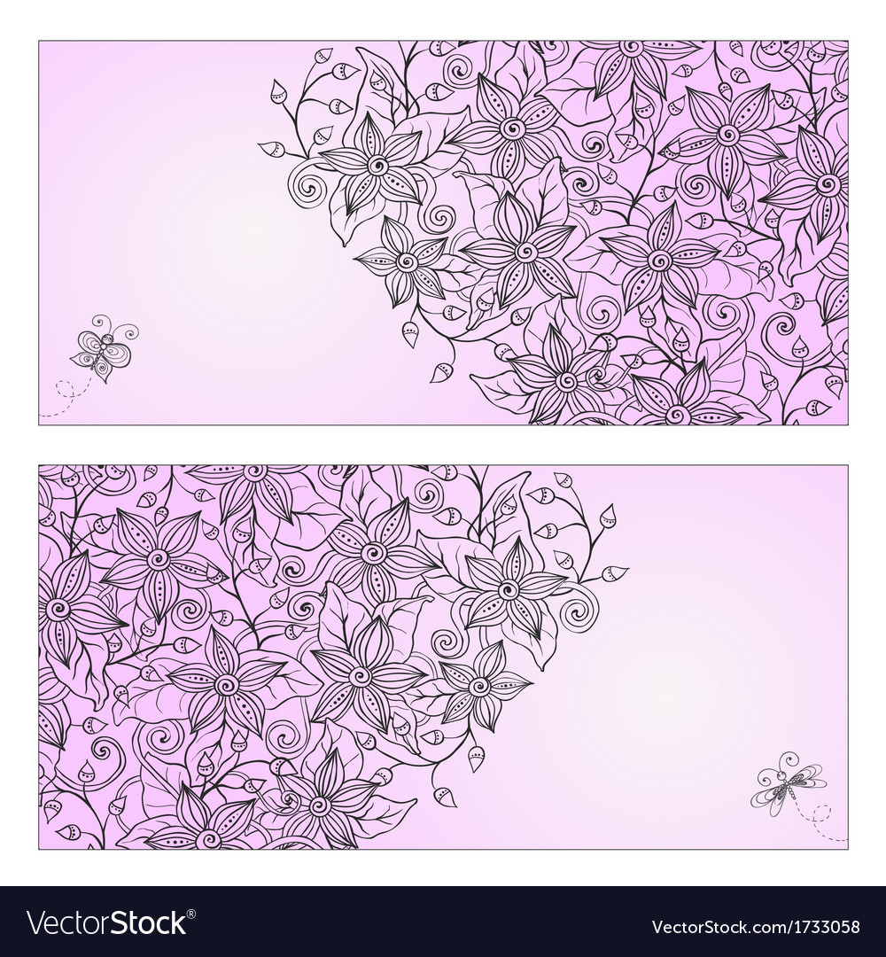 doodle brochure template cards with hand drawn vector image