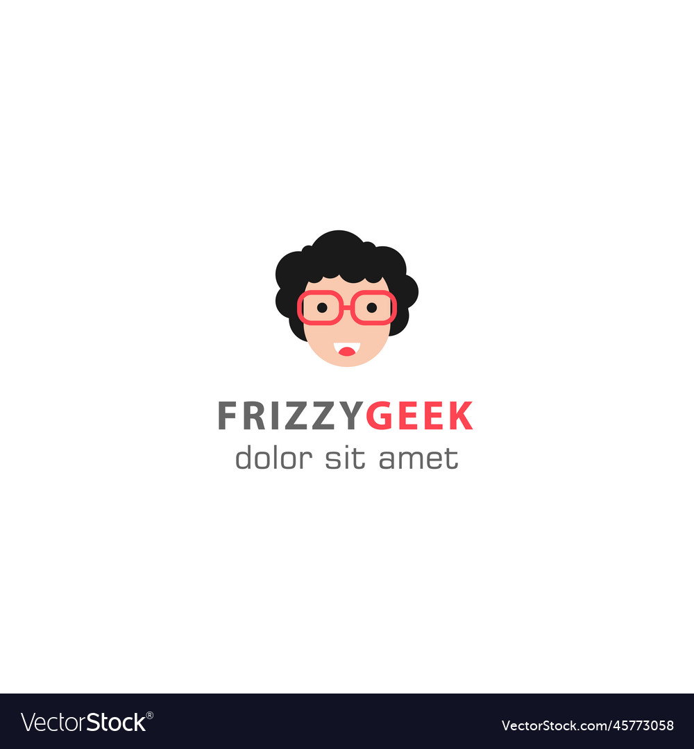 Frizzy geek smile logo template