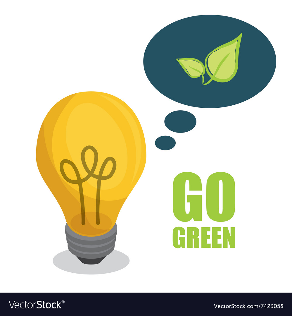 Go green and ecology theme Royalty Free Vector Image