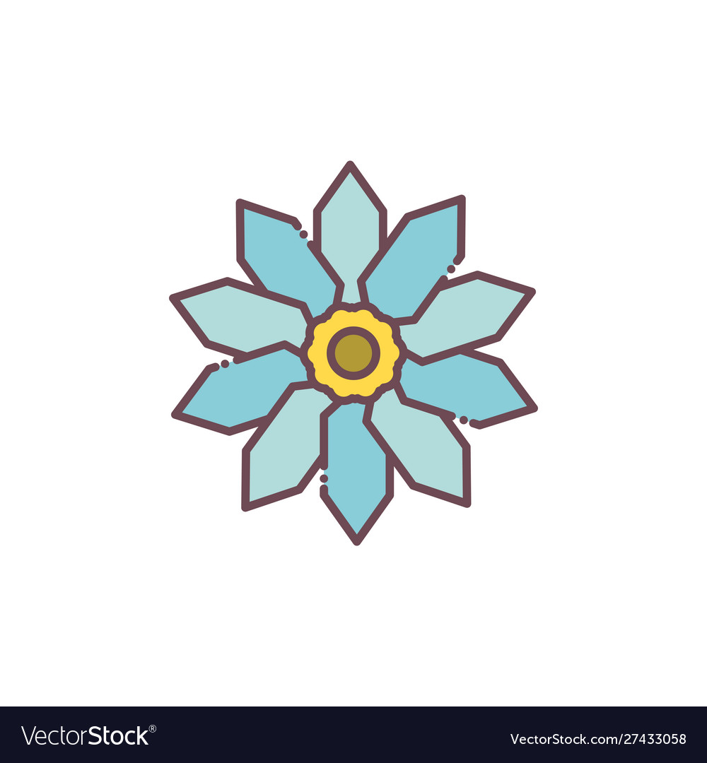 Isolated Blue Flower Icon Design Royalty Free Vector Image