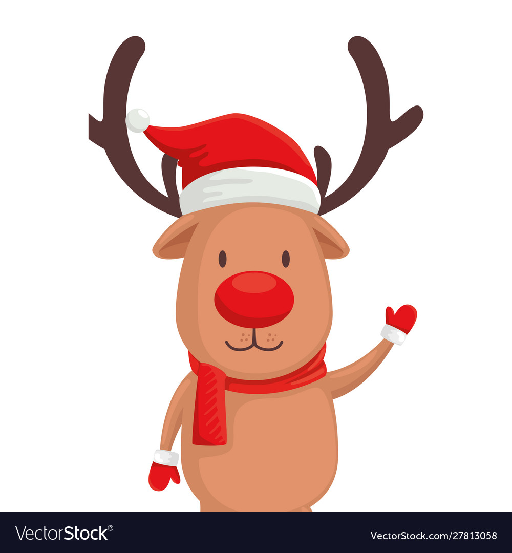 Reindeer animal character merry christmas