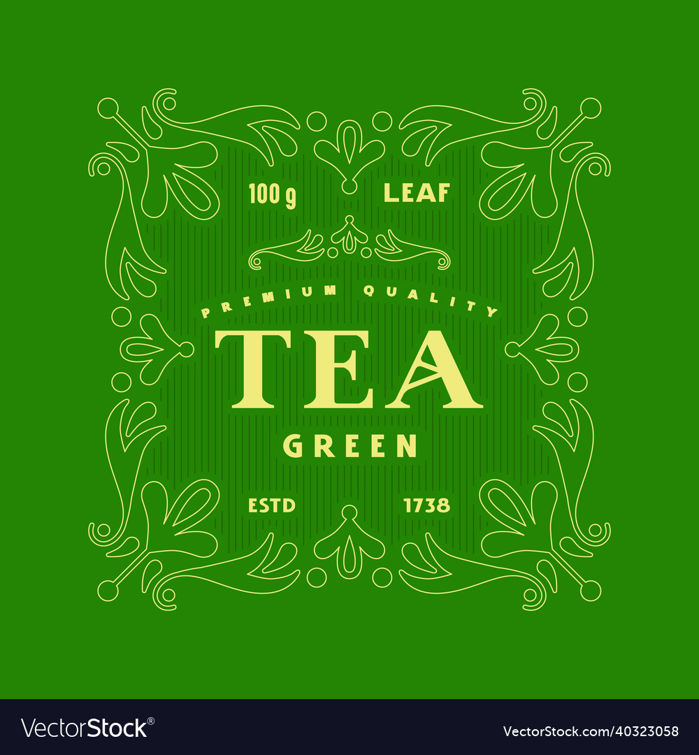 Template set of decorative label for tea Vector Image