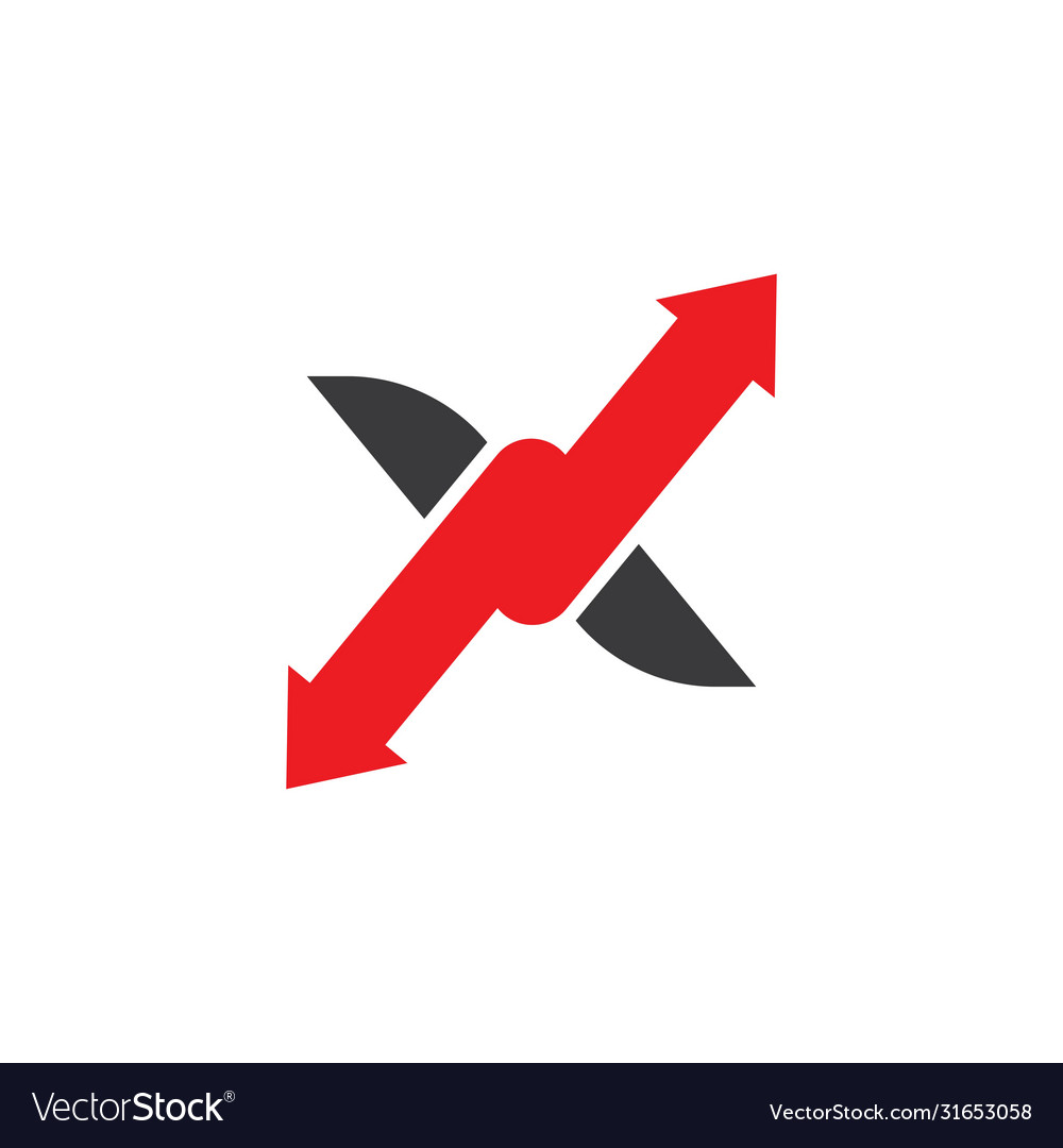 X letter arrow icon logo Royalty Free Vector Image