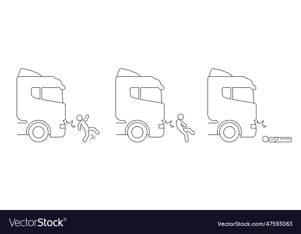 Car truck crash with people pedestrian accident Vector Image