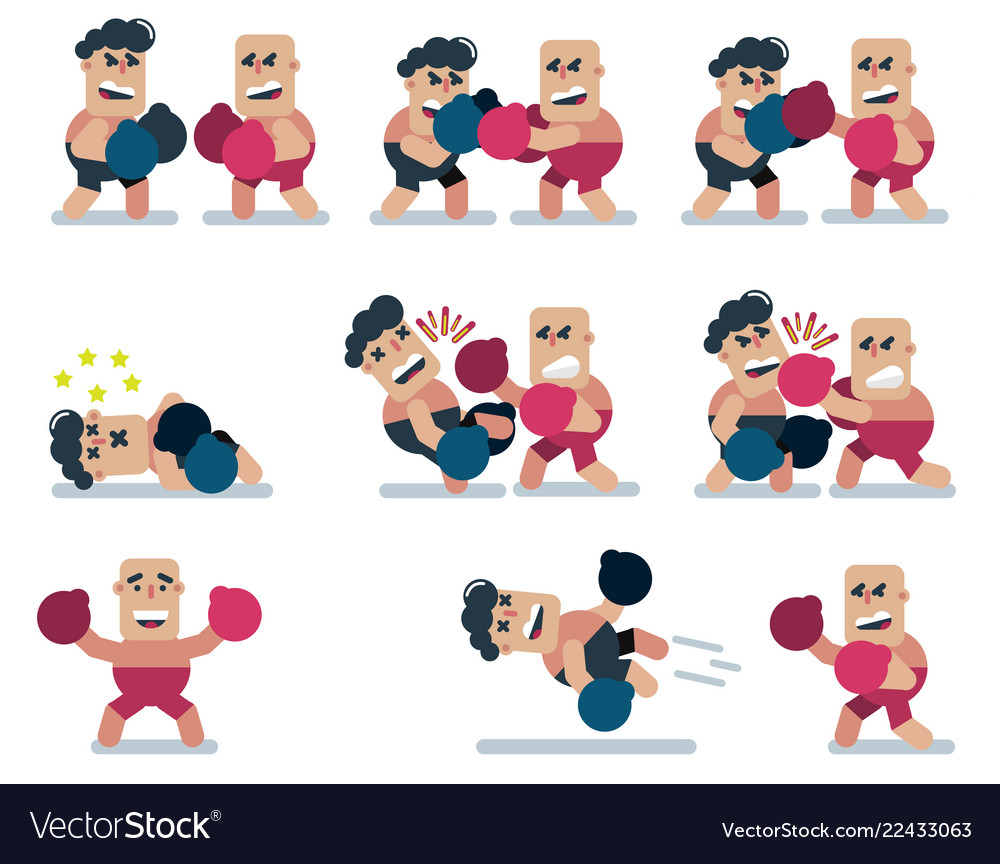 characters boxing game flat