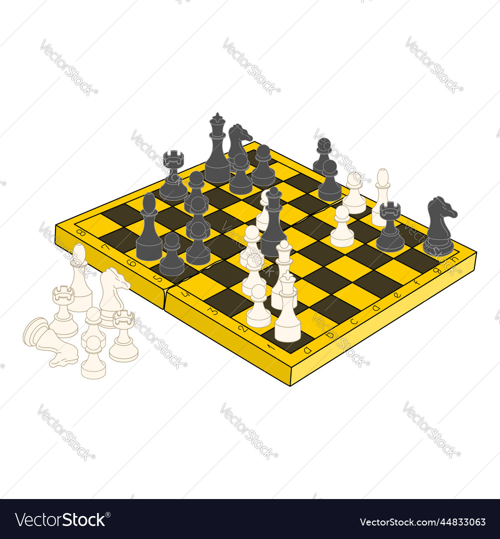 Chess board top view pieces Royalty Free Vector Image