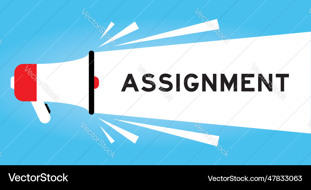Color megaphone icon with word assignment Vector Image