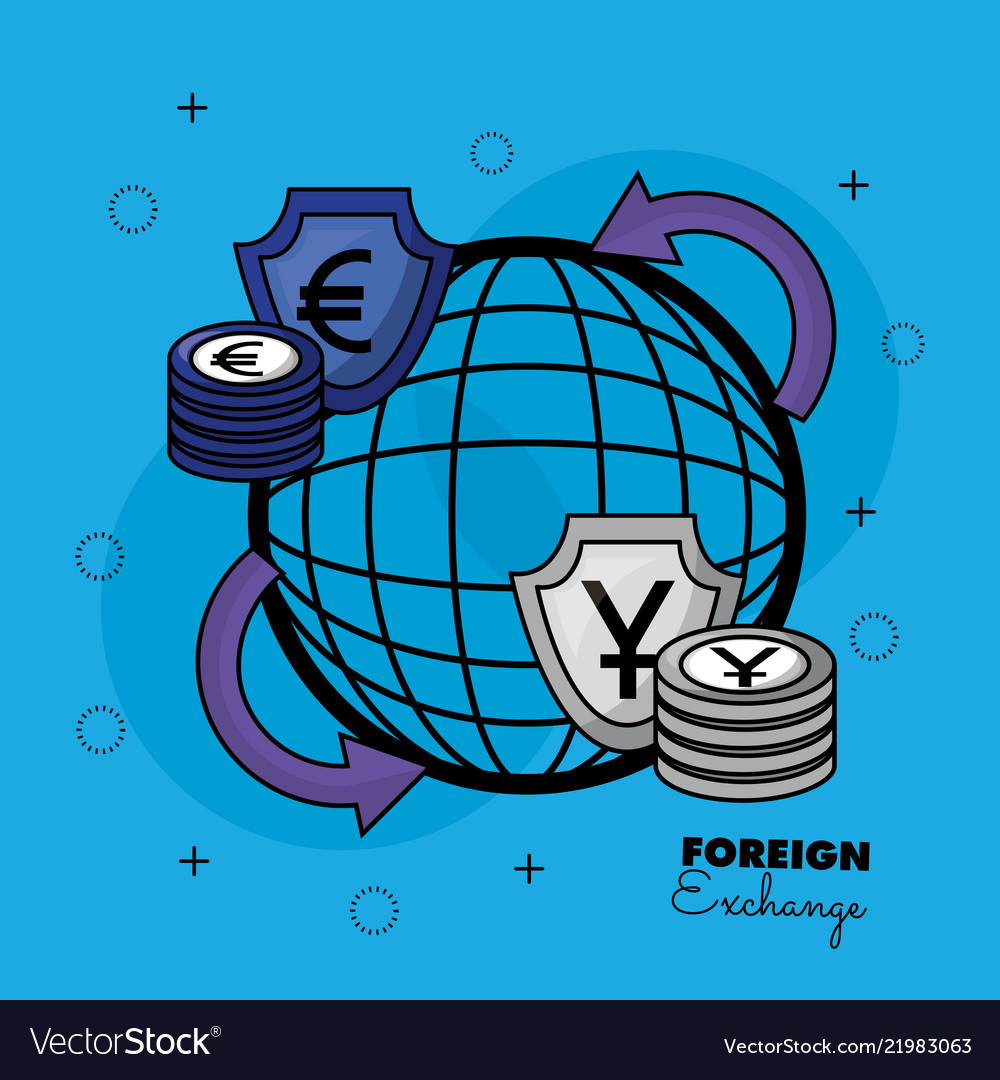 Foreign exchange card Royalty Free Vector Image