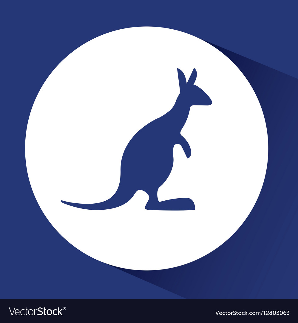 Kangaroo emblem image icon image Royalty Free Vector Image