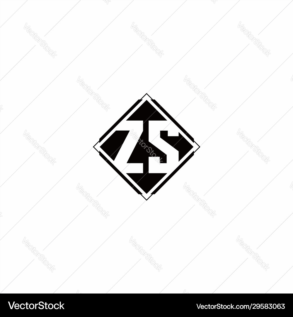 Monogram logo design with diamond square shape Vector Image
