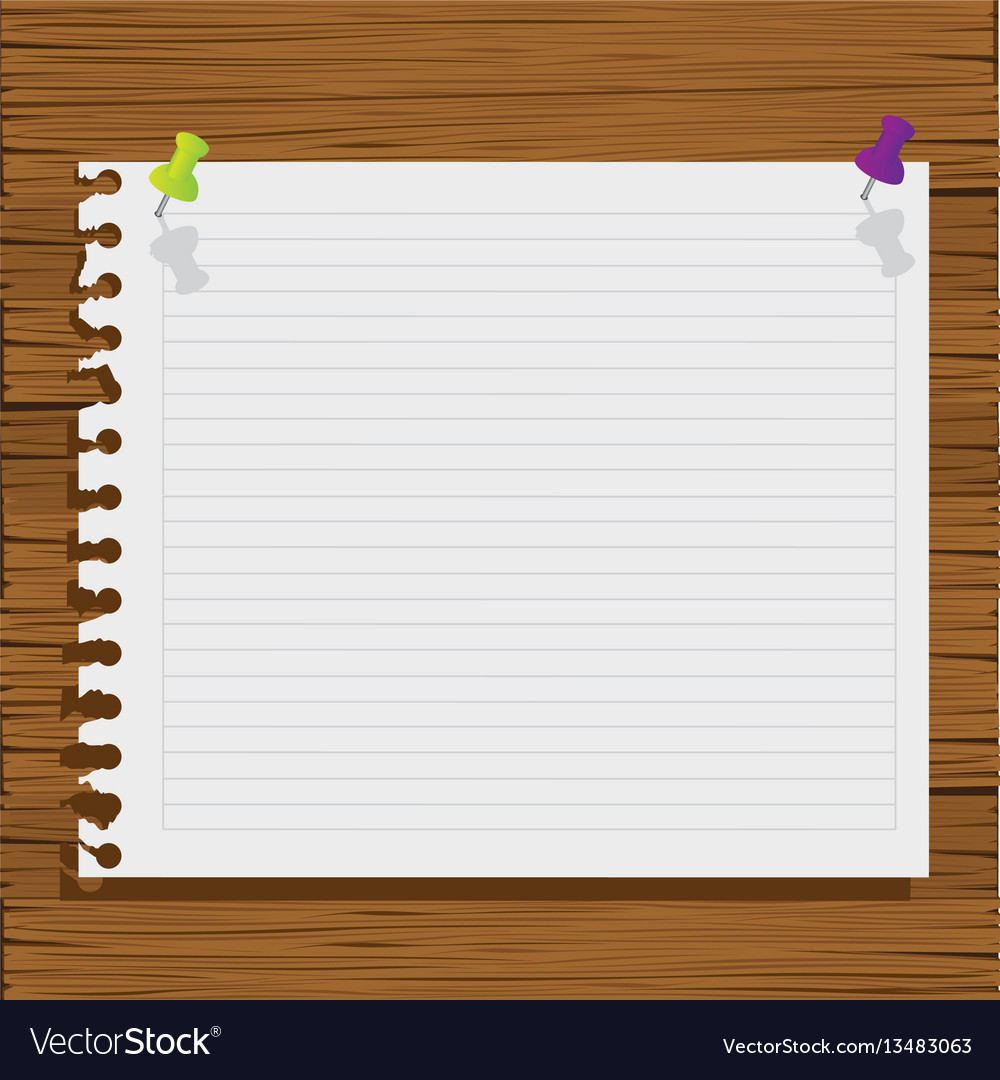 Notebook paper with wood background icon