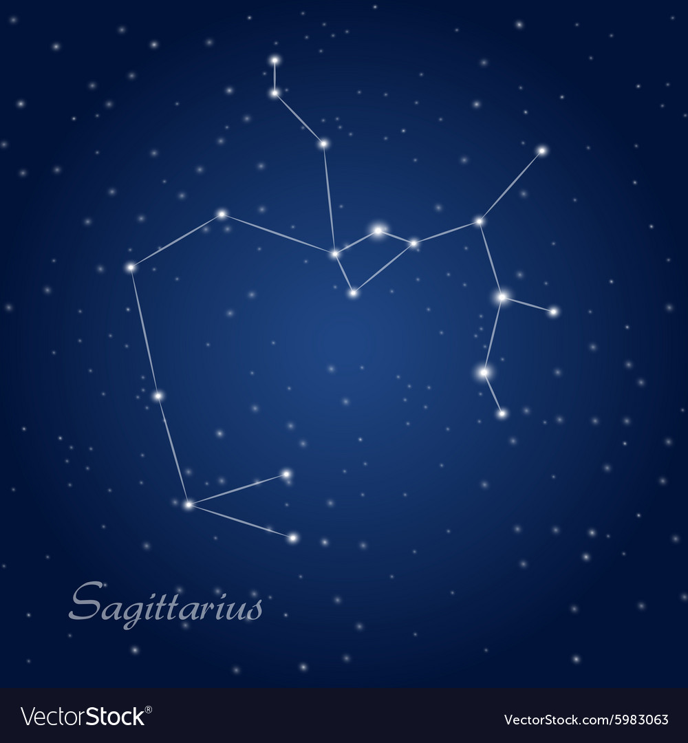 Sagittarius constellation zodiac Royalty Free Vector Image