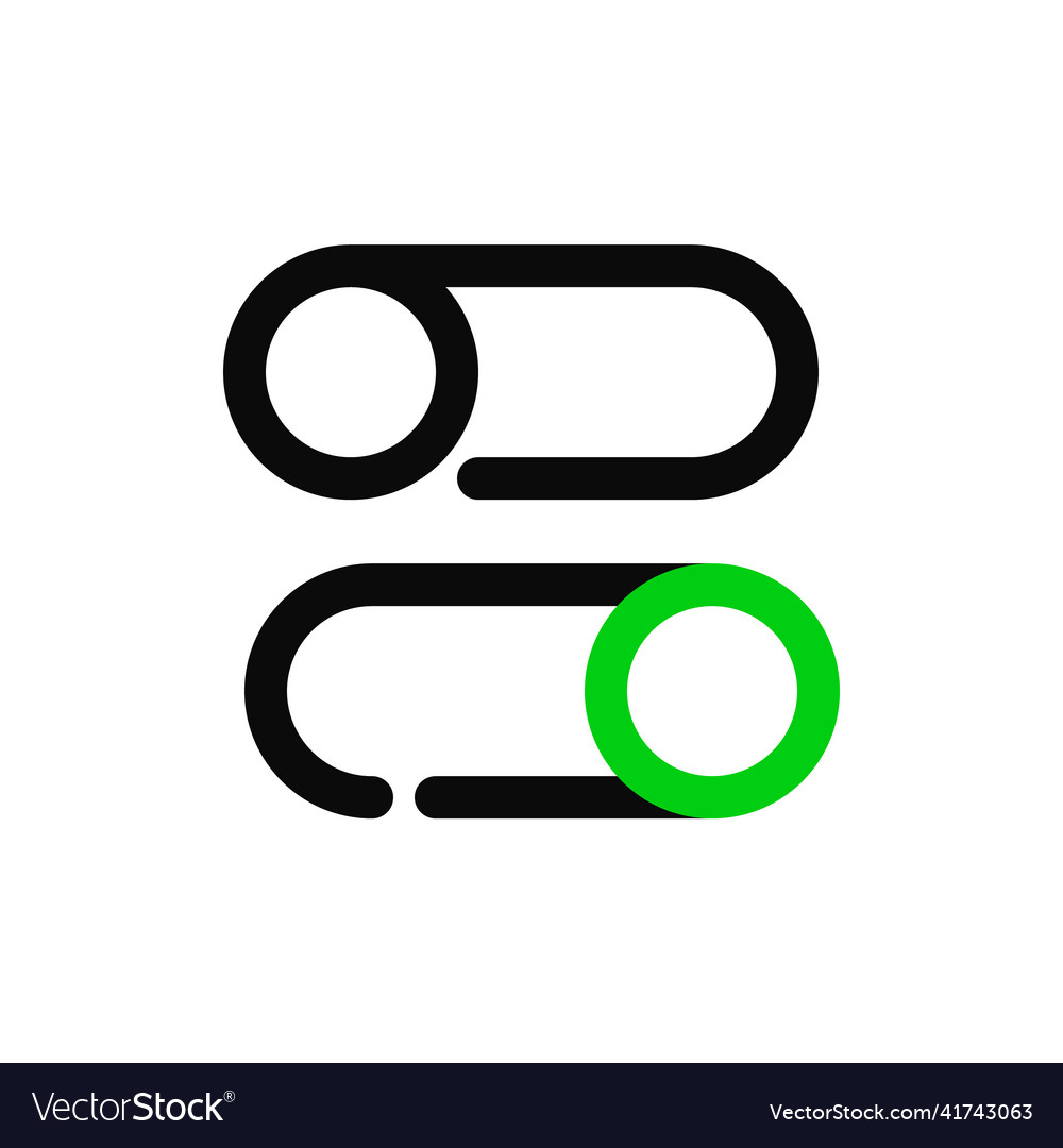 Slider control switch in on and off positions Vector Image