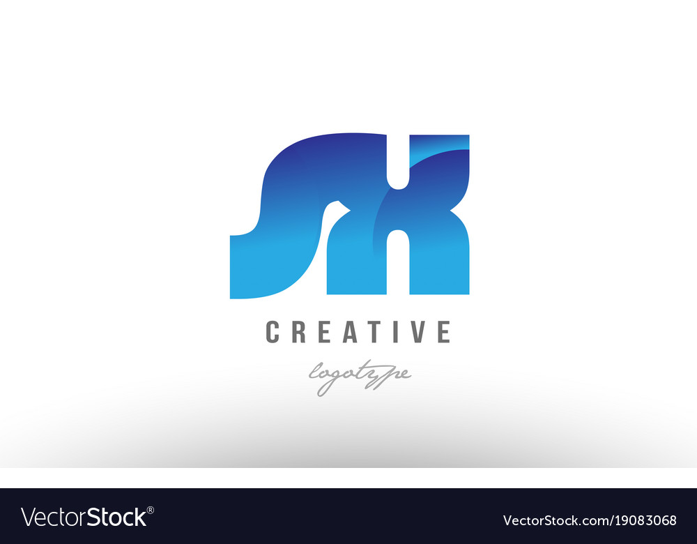 Blue gradient sx s x alphabet letter logo