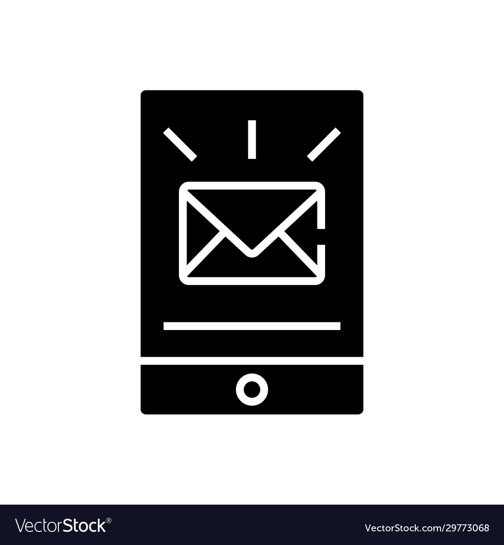 Email letter black icon concept