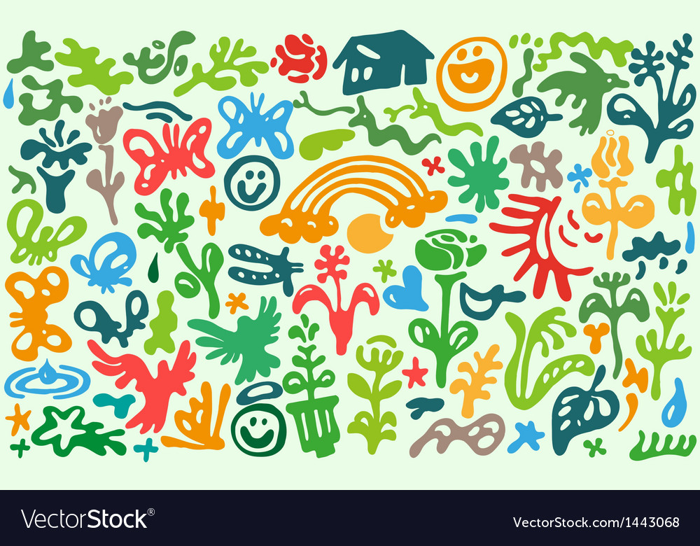 Flowers spring - doodles set Royalty Free Vector Image