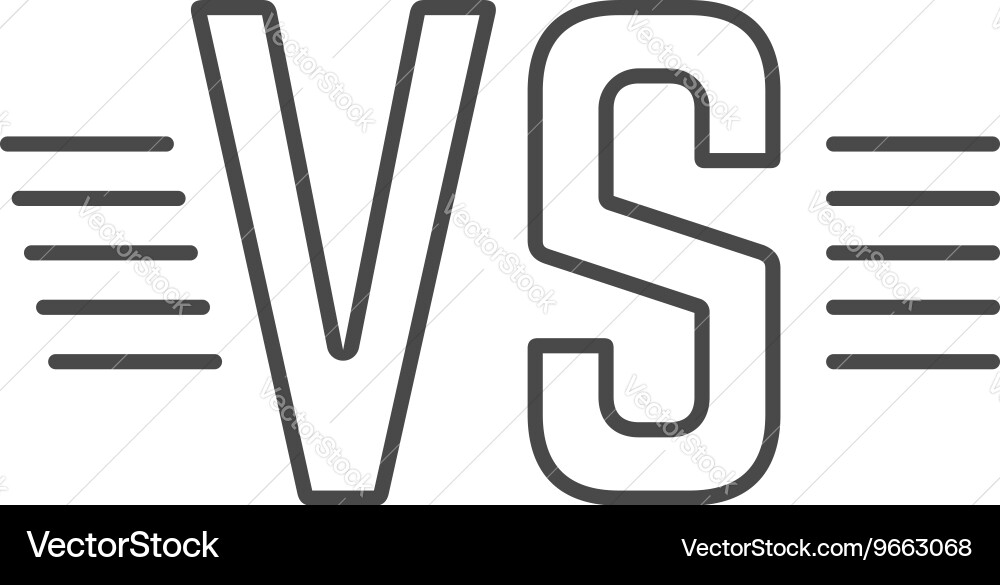 Grey outline versus sign like opposition Vector Image