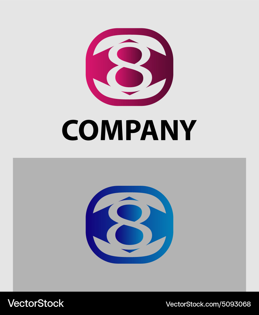 Logo icon design template elements the number 8 Vector Image