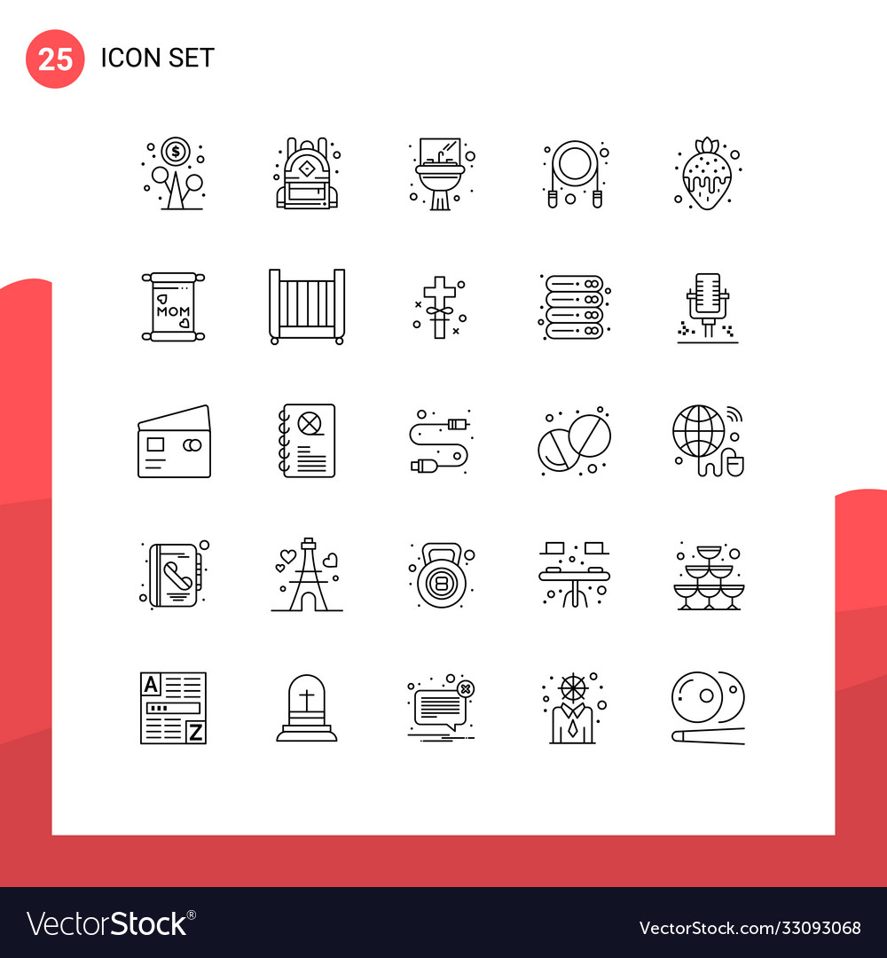 Mobile interface line set 25 pictograms