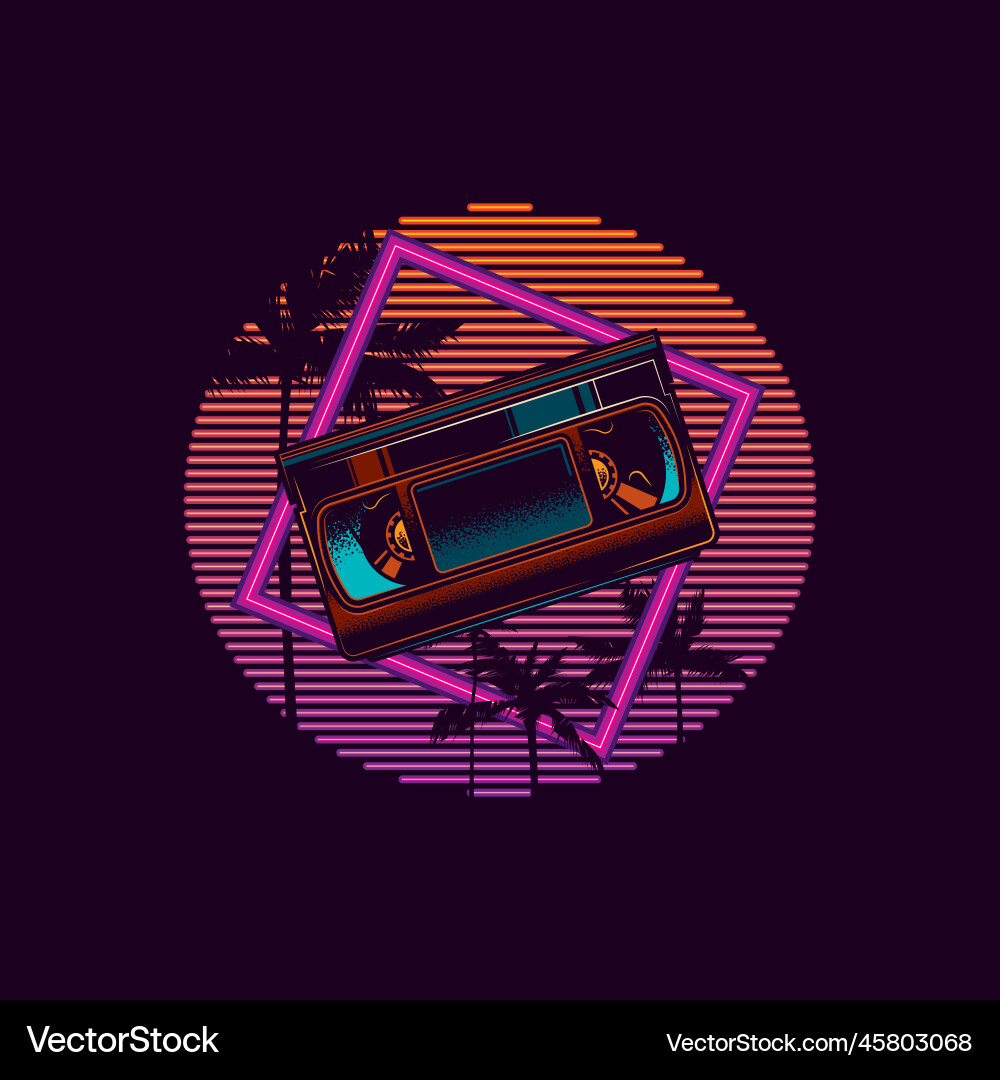 Old Vhs Videotape Royalty Free Vector Image Vectorstock