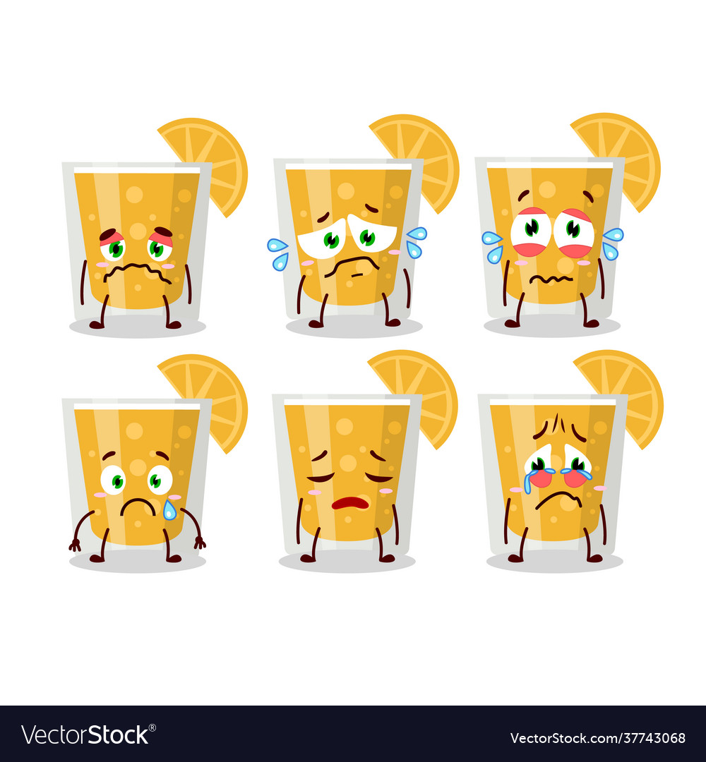 Orange juice cartoon character with sad expression