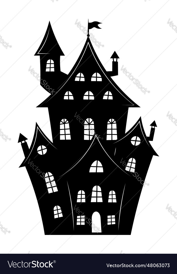 Black house silhouette for halloween Royalty Free Vector