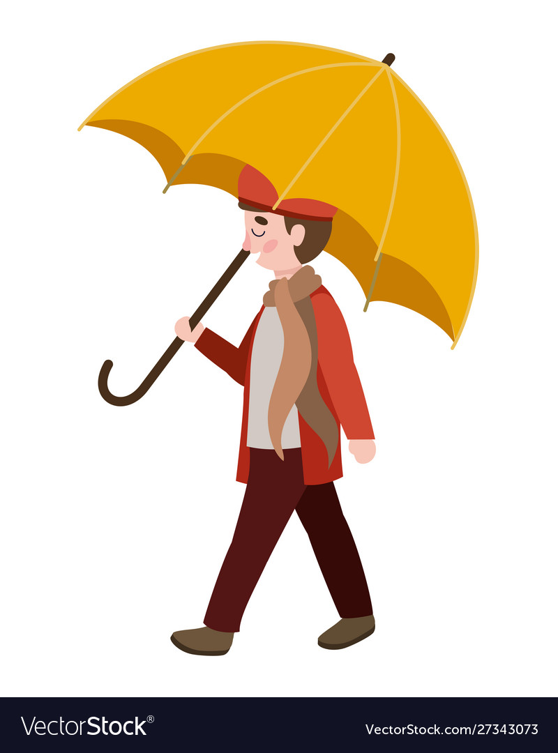 a boy with umbrella