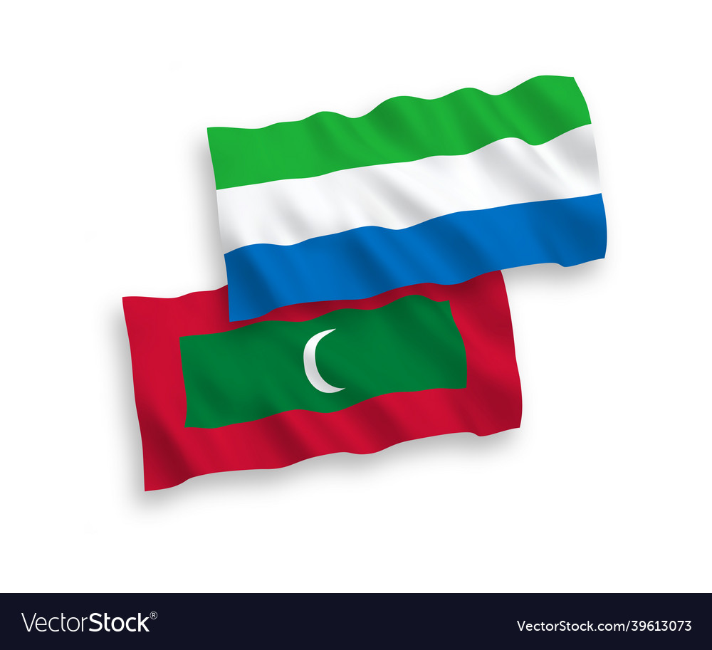 Flags of maldives and sierra leone on a white Vector Image