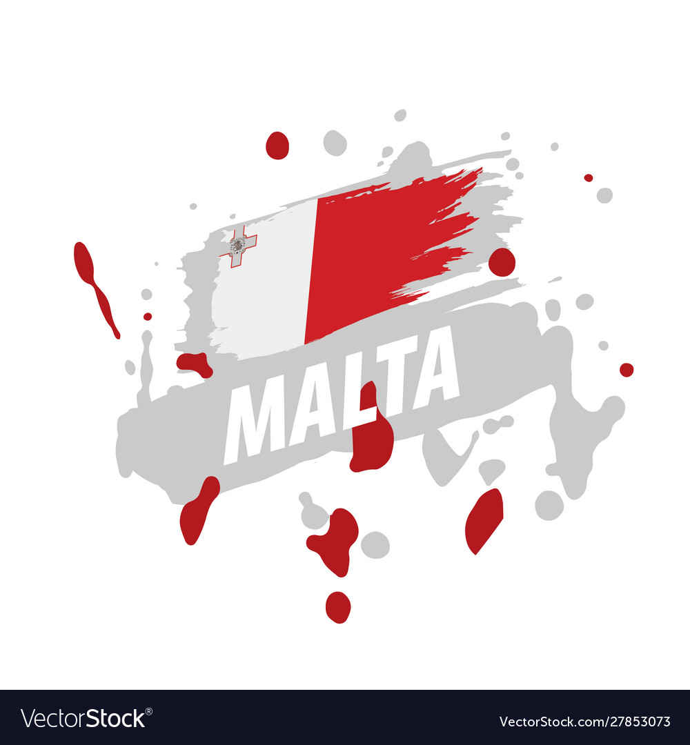 Malta Flagge auf einem weißen