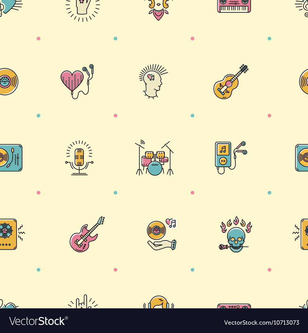 Music seamless pattern rock punk jazz background