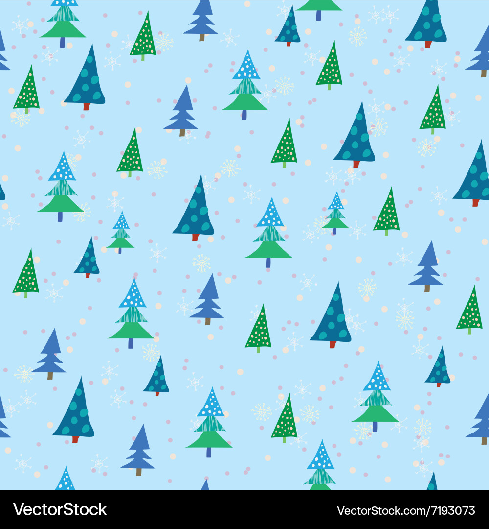Pattern with christmas trees Royalty Free Vector Image