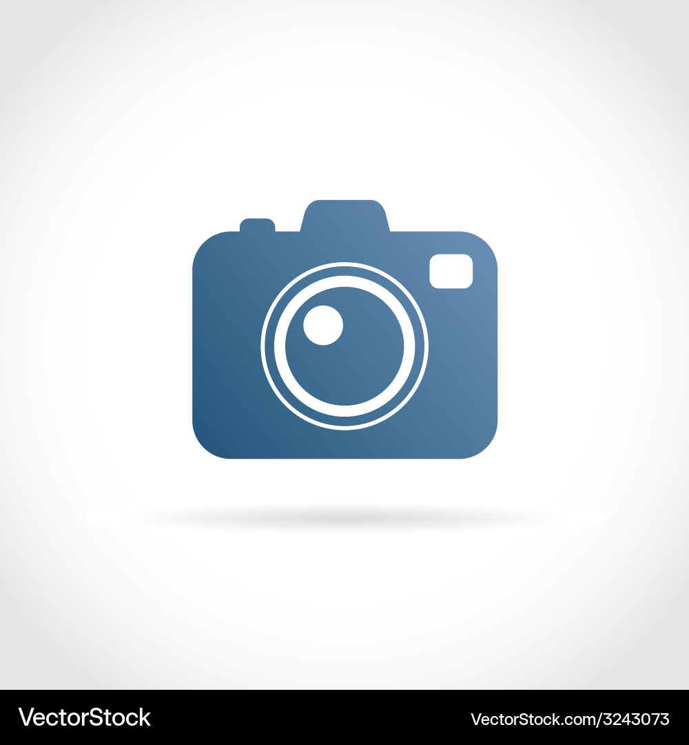 Photo camera flat icon Royalty Free Vector Image
