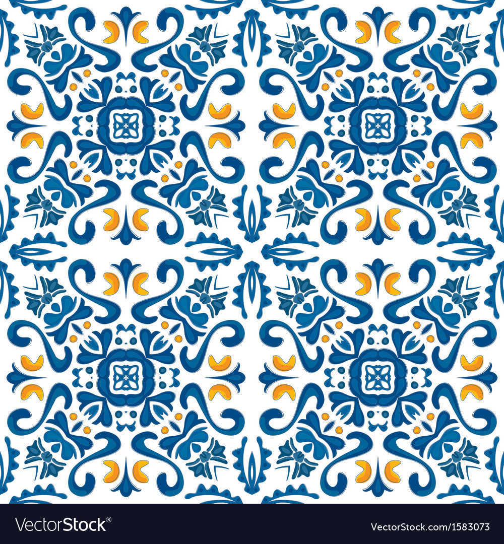 Portuguese tiles Royalty Free Vector Image VectorStock