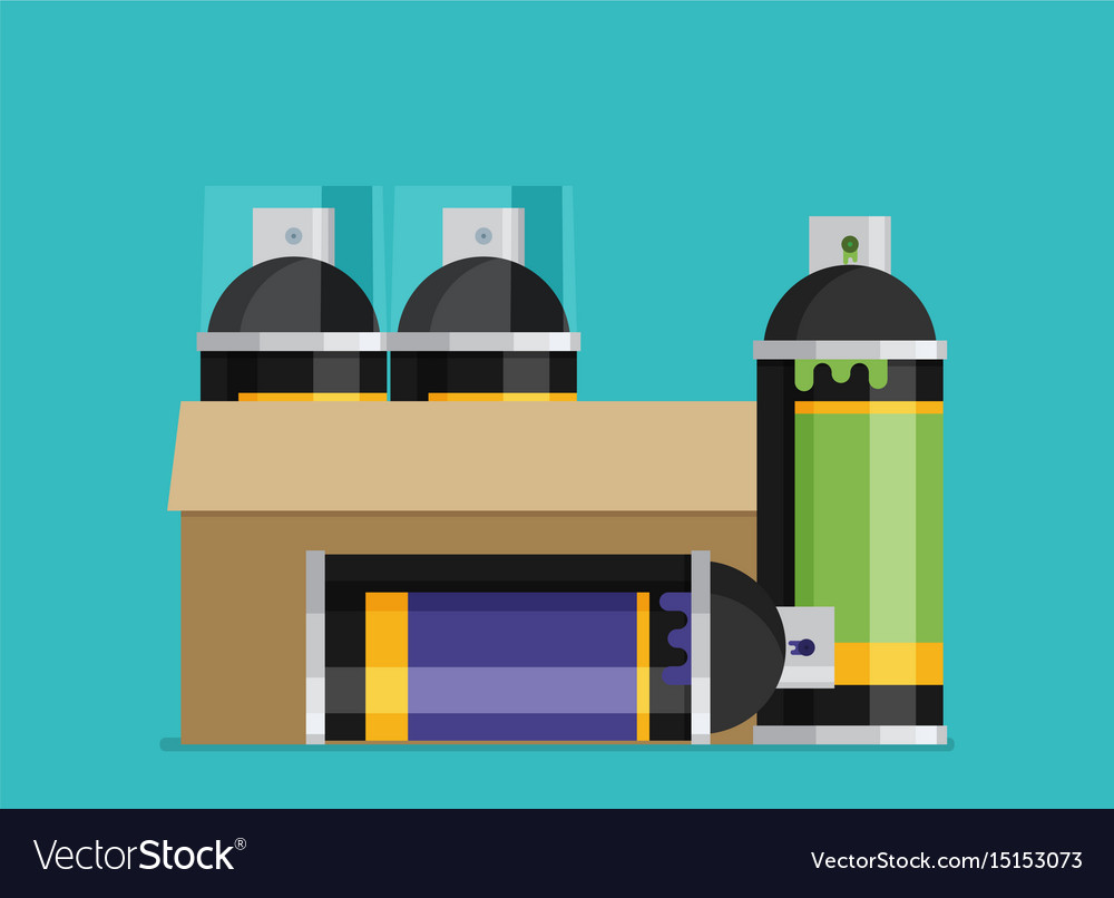 Spray paint can flat Royalty Free Vector Image