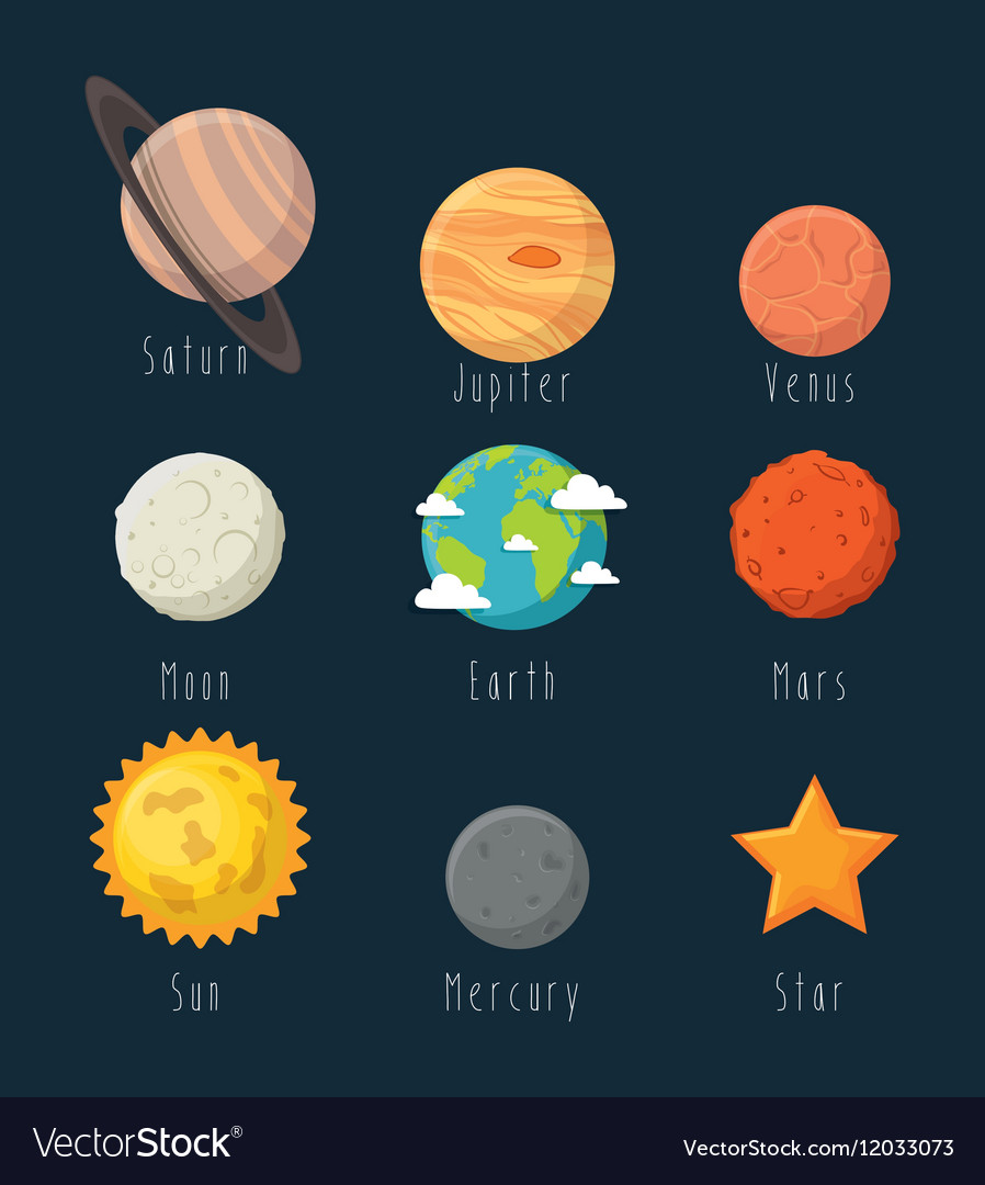 Universe Planets Space Concept Royalty Free Vector Image