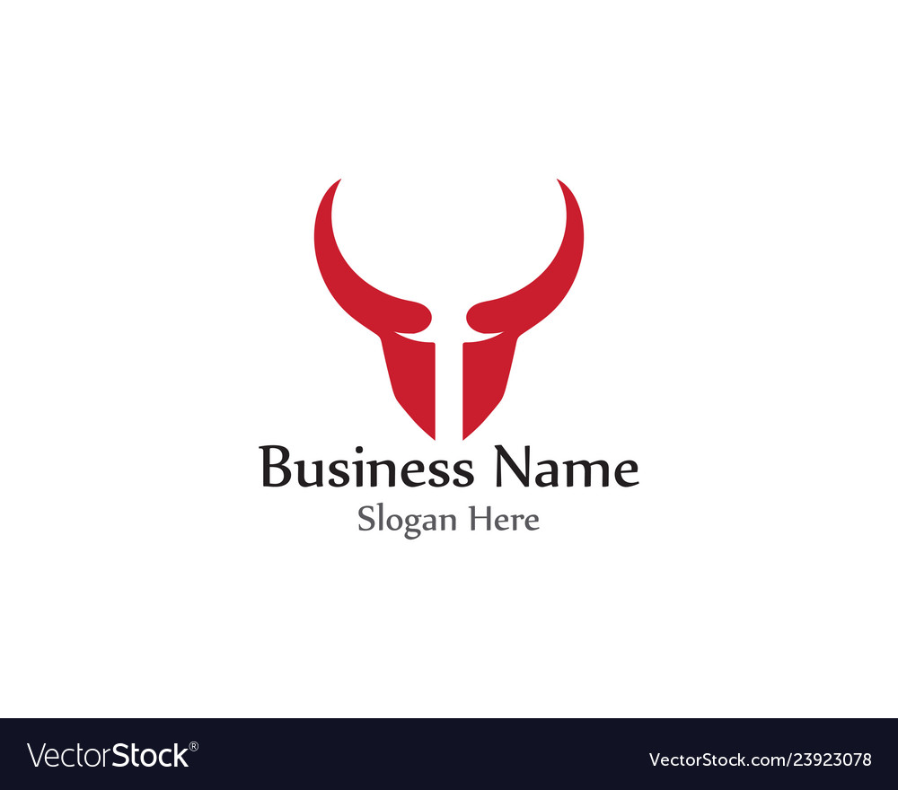 Bull head horn red logo animal