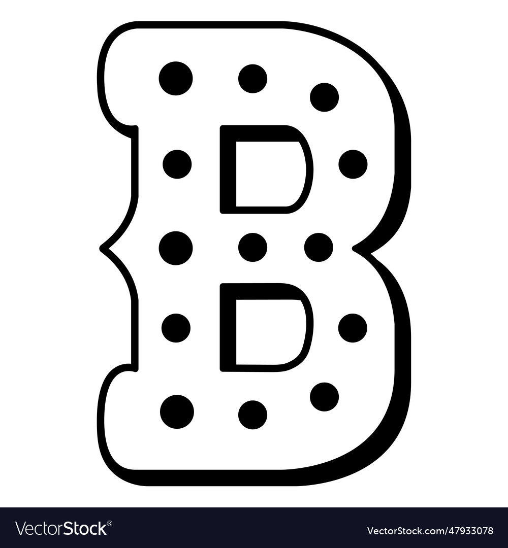 Carnival letter b monochrome Royalty Free Vector Image