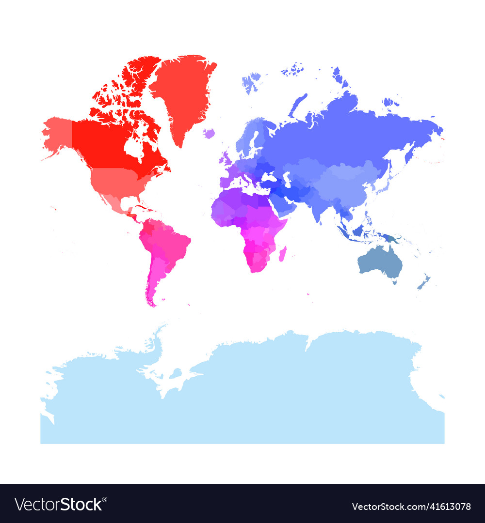 Colorful political map of world