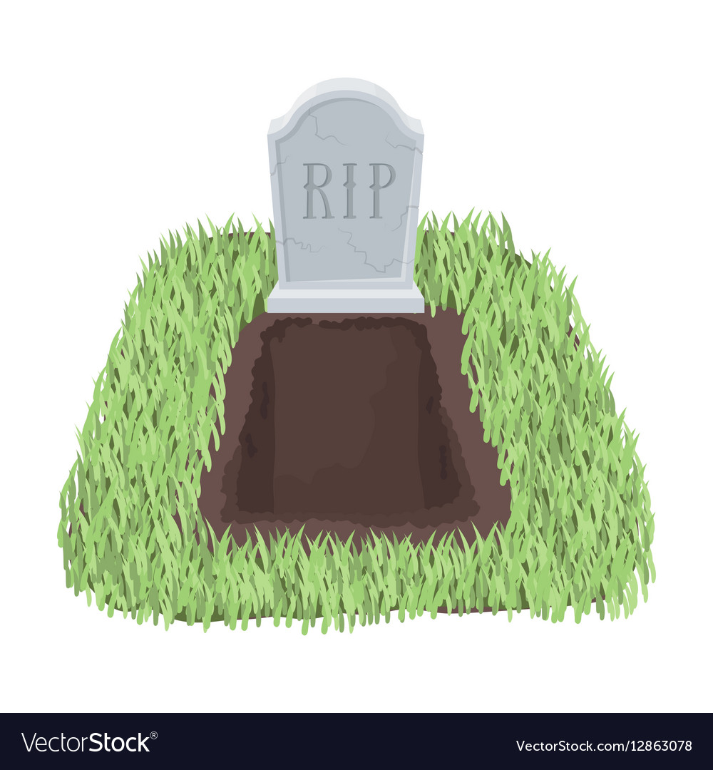 Grave icon in cartoon style isolated on white Vector Image