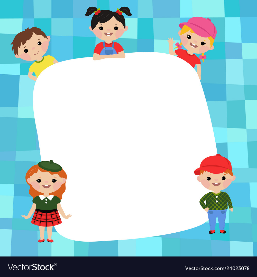 Group of happy children Royalty Free Vector Image