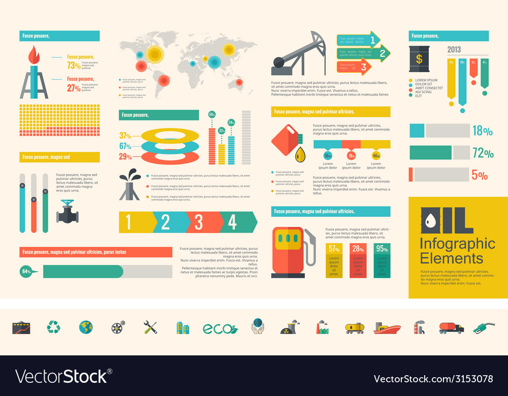 Oil industry infographic template