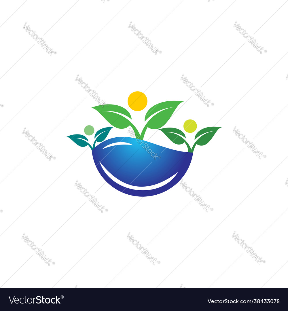 Plants waterdrop concept wellness family care logo