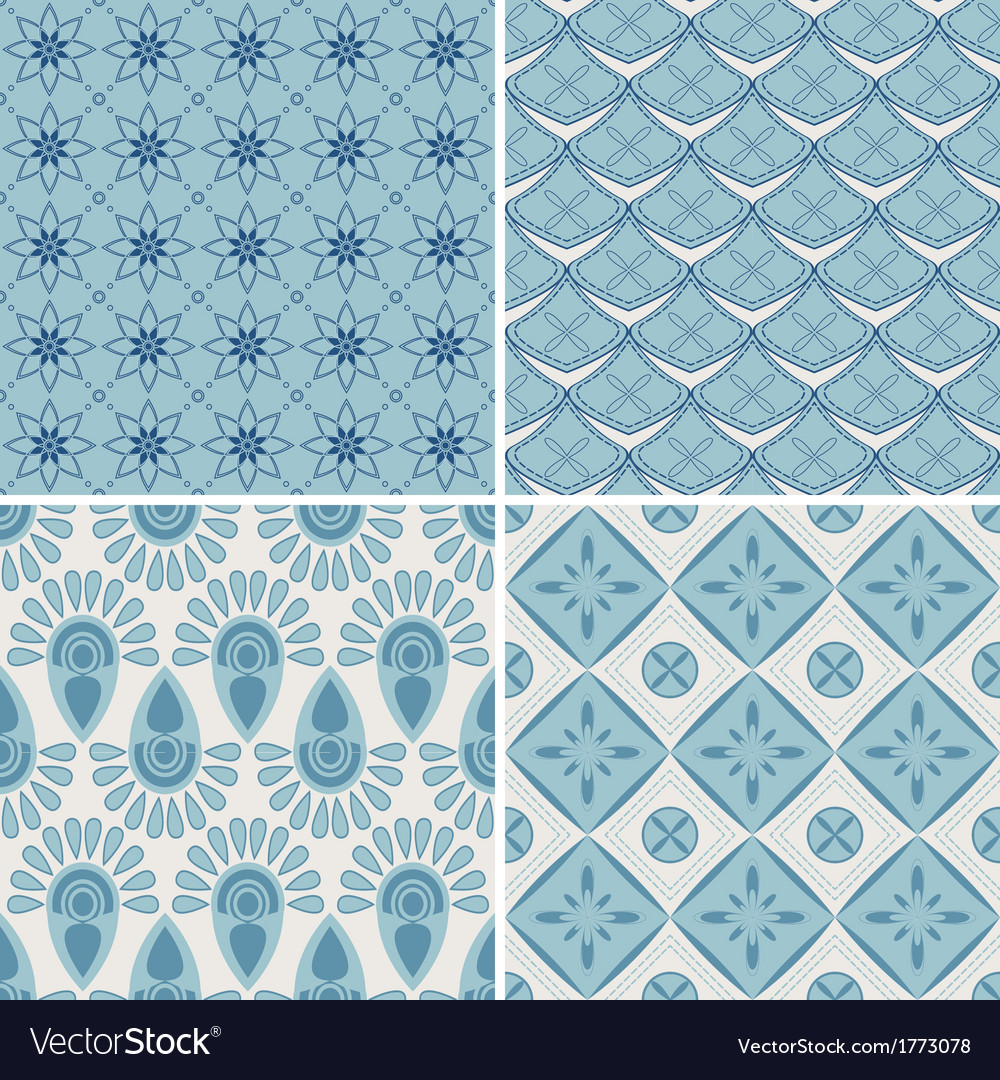 Set of four seamless pattern Royalty Free Vector Image