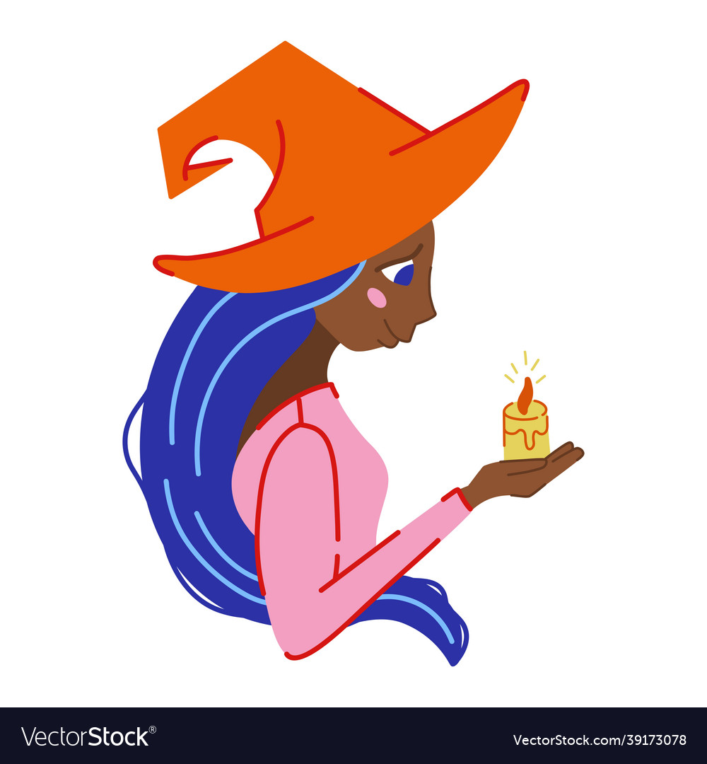 Woman with candle witch