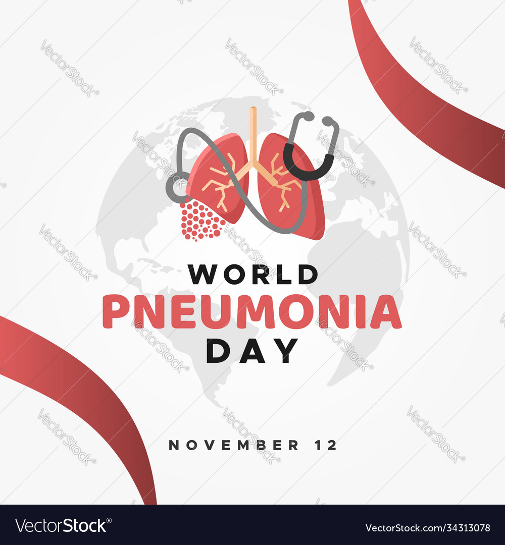 World pneumonia day design for banner Royalty Free Vector