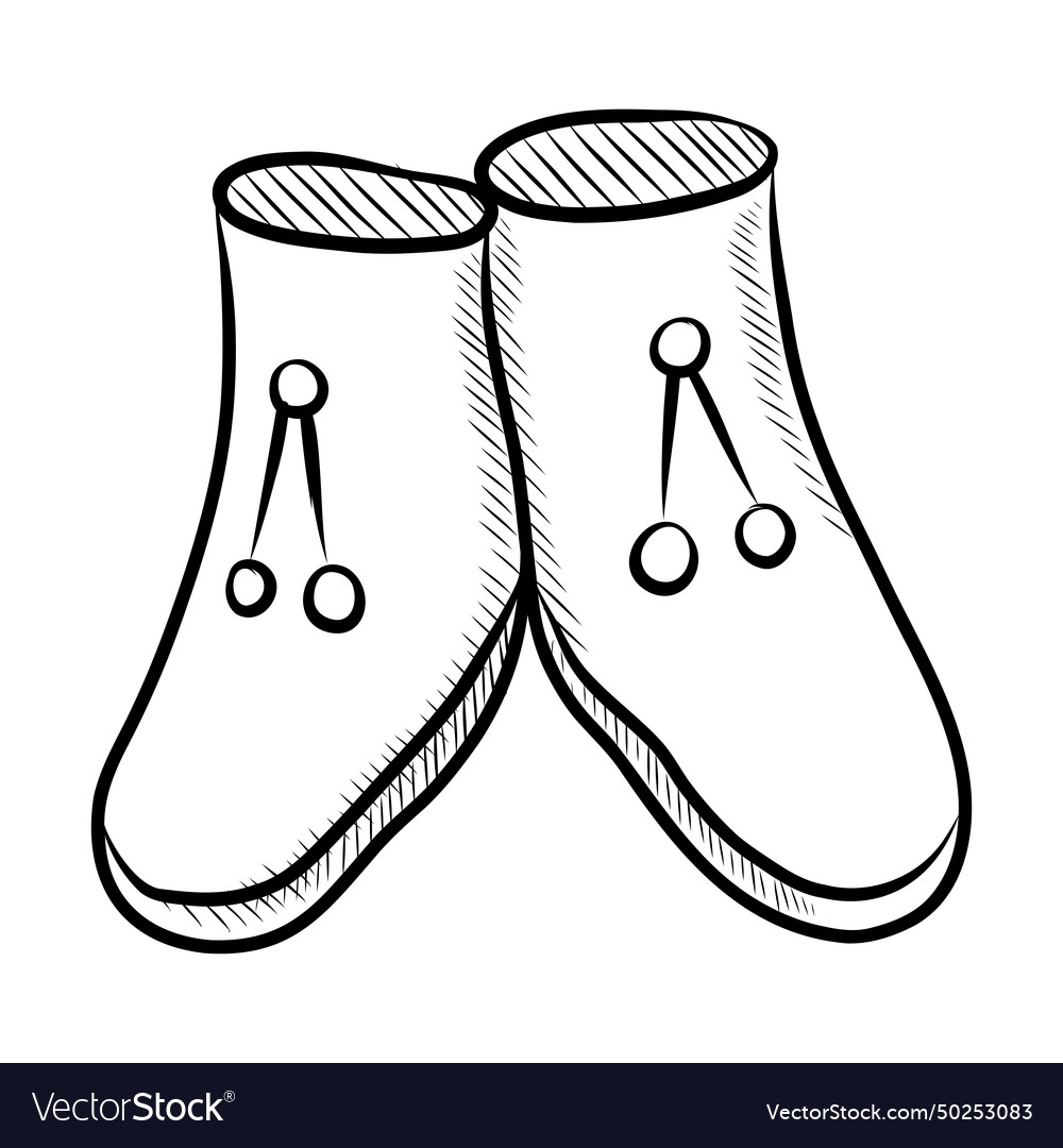 Black and white drawing of shoes for a cat or dog